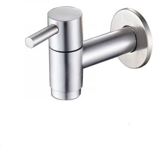 Ccykxa - 1 pcs Robinet d'évier de salle de bain mural en acier inoxydable, robinet d'eau froide, robinet d'eau froide, robinets utilitaires de