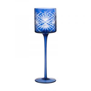 Photophore sur Pied Déco 'Santorini' 30cm Bleu