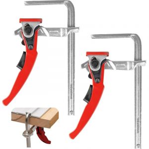 Serre-joint &agrave; levier 2 pi&egrave;ces - serre-joint de table tout en acier avec poign&eacute;e &agrave; levier, serre-joint &agrave; d&eacute;gagement rapide avec capacit&eacute; de 160 mm et