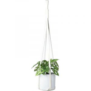Dpzo - Pot de Fleur Suspendu en pu Cuir, Décoration Murale pour Intérieur et Extérieur, Blanc, Support de Plante