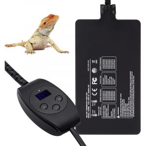Tapis Chauffant Reptile avec Thermostat, Coussin Chauffant Terrarium Réglable pour Reptiles Tortue Serpents Lézard Gecko Bernard-l'ermite Grenouille