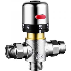 Linghhang - Vanne 3 Voies Laiton Mitigeur Thermostatique de Douche 1/2' M&acirc;le Valve de Mitigeur Thermostatique, CTM504