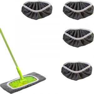 4 Pi&egrave;ces Chiffons De Serpilli&egrave;re Microfibre, Serpilli&egrave;re Recharge Balai Vapeur, Lavables Mop De Chiffons De Rechange en Microfibre, Vadrouille