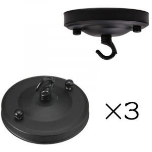 3 pi&egrave;ces sont des crochets de plafond de lustre vintage, un support de plaque de crochet de rosace de plafond en fer forg&eacute; vintage, un lustre de