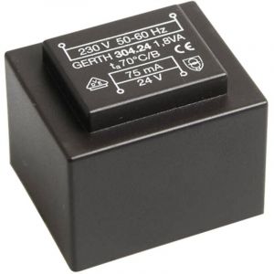 PT300601 Transformateur pour circuits imprimés 1 x 230 v 1 x 6 v/ac 1.80 va 300 mA - Gerth