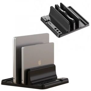 Support pour ordinateur portable, rangement vertical, 42 pi&egrave;ces, largeur r&eacute;glable, gain de place, support d'ordinateur, support vertical,