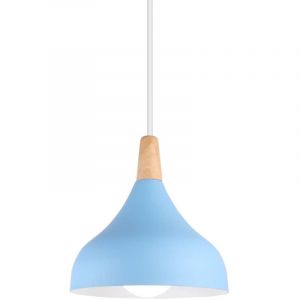 Norcks - Lampe à Suspension Moderne Lustre Minimaliste Abat-Jour En Métal, Plafonnier D'Intérieur Pour Chambre à Coucher,Cuisine, Bureau, E27, Bleu