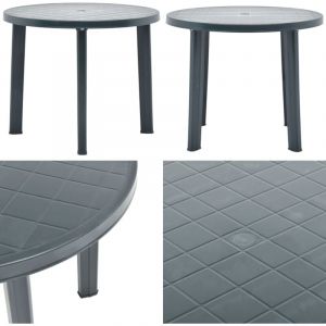 Vidaxl - Table de jardin Vert 89 cm Plastique - Table De Jardin - Table Extérieure - Table En Plastique - Table Verte - Mobilier De Jardin - Home &