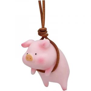Pendentif De R&eacute;Troviseur de Voiture Cochon Porte-Bonheur Suspendu Accessoires D'Int&eacute;Rieur de Voiture D&eacute;Coration Cochon Cadeaux Pour Filles Et Femmes 1