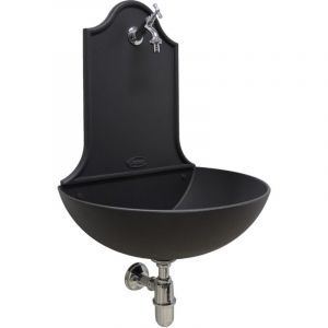 Fontaine murale en fonte couleur Marbella avec robinet et siphon en laiton chromé pour jardin domestique