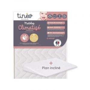 Tineo - Matelas Climatis&eacute; 60x120 cm - Epaisseur 10 cm - Livre avec un plan inclin&eacute; 15&deg;