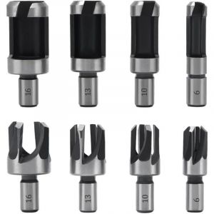 [JAMAIS UTILIS&Eacute;] 8 Pi&egrave;ces Fraise &Agrave; Bouchonner Bois, M&egrave;che &Agrave; Bouchon Bois 6 Mm/10 Mm/13 Mm/16 Mm, Acier Carbone Bois Plug Perceuse Pour Le Travail Du