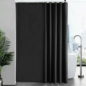 Serbia - Petit Rideau de Douche,Noir,Anti Moisissure,Tissu Polyester,Imperméable,Rideaux Baignoire Lavable en Machine,80 x 180cm(WxH),avec Crochets