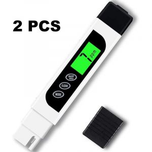Testeur tds 2 pi&egrave;ces, 3 en 1 tds, ec et temp&eacute;rature, testeur ppm pour eau potable, kits de test d'eau num&eacute;riques, aucune installation requise