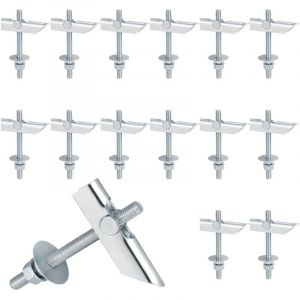 15 Jeux de Cheville a Bascule, M6 x 100mm Suspente Placo Robuste, Cheville Placo Charge Lourde en Acier au Carbone,Cheville Parpaing Creux pour les