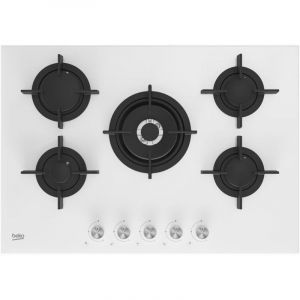 Beko HILW75222SW Table de cuisson encastrable 75 cm Gaz 5 feux Blanc