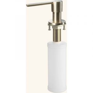 Distributeur savon cuisine encastrable Luisina inox dor&eacute; or clair