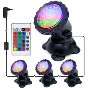 Eclairage Bassin Eclairage Piscine - Projecteur Piscine LED Submersibles imperméables RGB Lampe spot, Eéglable IP68 Étanche Lampe Lumières pour