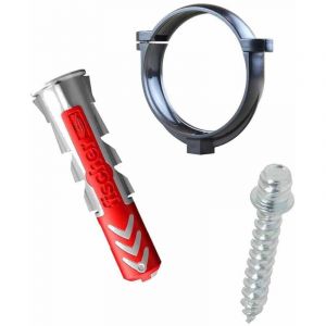 Ensemble de 1 collier tube de descente &Oslash;80 Anthracite + 1 Vis 7x40mm + 1 Cheville Duopower 8x40mm - Arcanaute