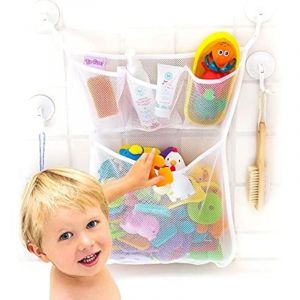 Organisateur de jouets pour salle de bain &Eacute;tag&egrave;re de douche en filet 35,5 x 45 cm Ventouses Support de rangement pour jouets en filet D&eacute;coration pour