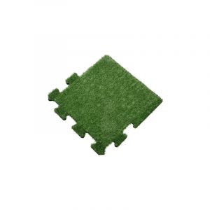 Vivol - Dalle en caoutchouc avec couche sup&eacute;rieure en gazon artificiel 30 mm - 50x50 cm - syst&egrave;me puzzle (dalle de bordure)