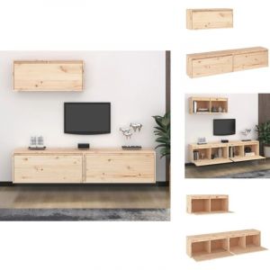 Vidaxl - Meubles tv 3 pcs Bois massif de pin - Meuble Tv - Meuble Suspendu - Rangement Mural - Bibliothèque Murale - Décoration Murale