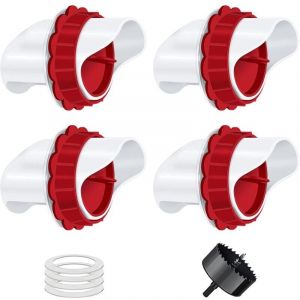 Mangeoire Poules, Mangeoire Poule Automatique, 4 Ports diy Mangeoire à volaille Gravité Kit pour Seaux Tonneaux Bacs.. Debuns
