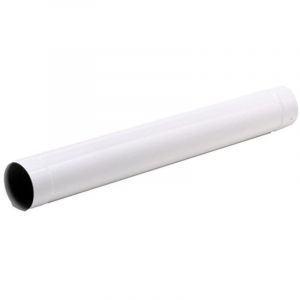 TEN &ndash; Tuyau &eacute;maill&eacute; blanc 125mm &ndash; Longueur 1ml &ndash; Acier &eacute;maill&eacute; soud&eacute; en continu &ndash; Raccordement po&ecirc;le &agrave; bois &ndash; 311014