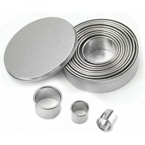 Choyclit - 12PCS Emporte Piece Rond Cercle Patisserie Emporte pièces Cuisine pour Biscuits Pâtes à Sucre Gâteaux Emporte Piece Biscuit Cookie Cutter,