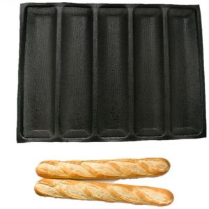 Moule à baguette en silicone - Moule à pain perforé antiadhésif, moule à hot-dog, tapis de cuisson