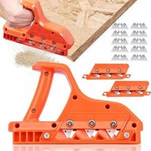 Rabot Placo, Rabot a Placo avec 45 &deg; et 60 &deg; Jeu de Lames, Robuste Rabot Plaque de Platre, Coupeur de Rabot Plaquiste de Pl&acirc;tre Polyvalent, Rabot