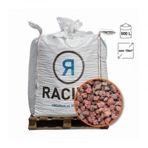 Paillage min&eacute;ral en pouzzolane rouge 20/40 Big bag 500 litres pour 10m2