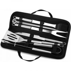 Ensemble d'Outils De Barbecue, 9PCS Barbecue Ustensiles en Acier Inoxydable pour Grillade avec Boîte de