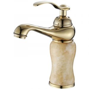 Robinet de lavabo vintage Robinet mitigeur d'&eacute;vier de cuisine Robinet chaud et froid en pierre de topaze