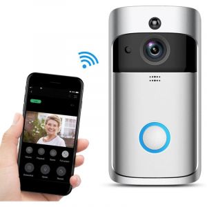 Sonnette intelligente sans fil sonnerie cam&eacute;ra vid&eacute;o porte t&eacute;l&eacute;phone appel interphone syst&egrave;me appartement