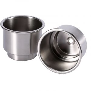 TONYSA Support de verre, porte-boissons en acier inoxydable 2 pi&egrave;ces pour tableau de bord de table de comptoir de bateau