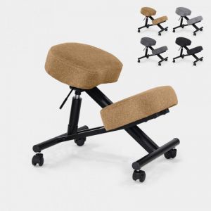 Chaise de bureau ergonomique siège assis-genoux en tissu Balancesteel Lux - Beige