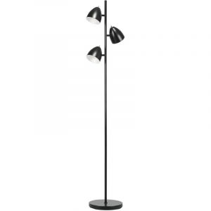 Lampadaire sur pied salon style industriel 3 abat-jours orientables en acier 38 x 28 x 169 cm noir