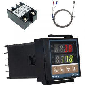 Régulateur de température numérique REX-C100, 0 ℃ 1300 ℃ Alarme PID Kits Digital Smart Thermostat Relais Sortie avec Type K