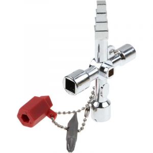 Ymyny - jamais UTILISÉ]Outils Clé à 4 pans, clé à triangle carré, clé universelle, alliage de zinc, clé à triangle, clé d'armoire de commande pour