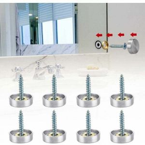 20 Pcs Cache Vis en Acier Inox Cache Vis Decoratif Antirouille Vis &agrave; Miroir avec Joint Cache Vis Inox Bross&eacute; Cache Vis Etanche Vis Miroir Clou Cache