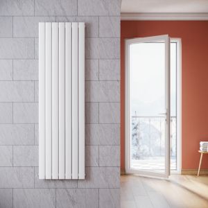 Radiateur eau chaude en acier Conception murale Vertical Tube plat Tube plat Radiateur chauffage central 1800x542mm Panneau Double Blanc (1865W)