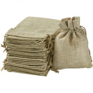 Sac Jute, Petite Pochette Tissu , Pochette Lin 100 PCS , Sac De Toile De Jute Pochon Dragees Sachet Lavande Mariage Petit Sachet Cadeau Pochette