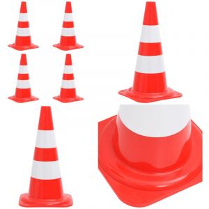 Cônes de signalisation réfléchissants 4 pcs Rouge et blanc 50cm - cône de signalisation - cônes de signalisation - Home & Living