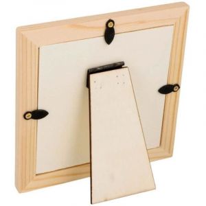 Cadre photo en bois - Artemio - 12,5 x 12,5 cm - Beige - Personnalisable - Carr&eacute;