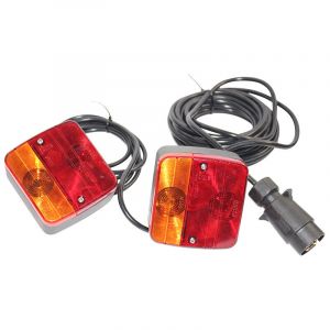 Feux Arrière de Remorque Magnétique, 12V Incandescent Feux de Remorque avec 7 Broches et 7,5m Câble, Feux Arrière Feux Stop Clignotant Feux de Plaque