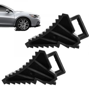 Lauwexe - Cale Roue De Voiture, 2pcs Cale Roue Caoutchouc, Pneus Slip Stopper, Cale pour Remorque, Antidérapant VéHicule Camion Roue Pneu Cale Stop,