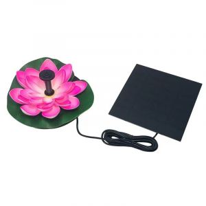 Aiducho - Décoration d'Étang avec Nénuphar et Lotus en Mousse - Pompe Flottante à Énergie Solaire pour Fontaine d'Étang, Décor Extérieur de Cour,