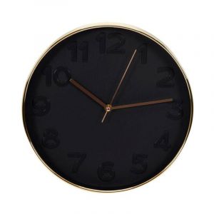 Paris Prix - Horloge Murale 'Gold' 30cm Noir & Cuivre
