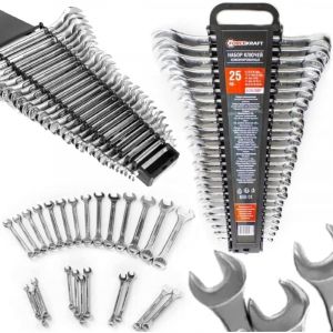 FORCEKRAFT Grand jeu de cl&eacute;s mixtes 25 pi&egrave;ces 6 - 32 mm Cr-V